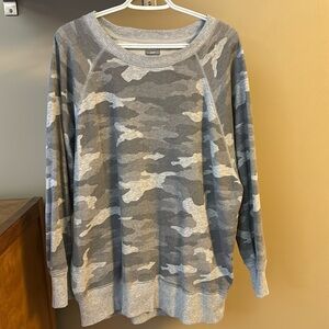 Aerie Grey Camo Crewneck Sweater